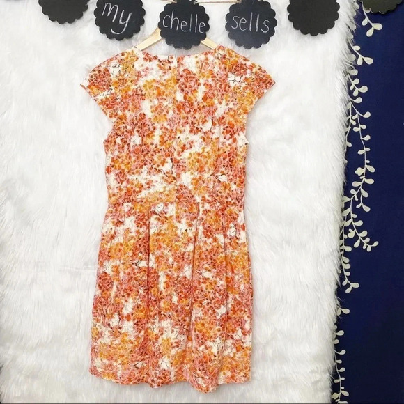 Madewell Orange Floral Print Lace Fit & Flare Mini Dress - Picture 4 of 7